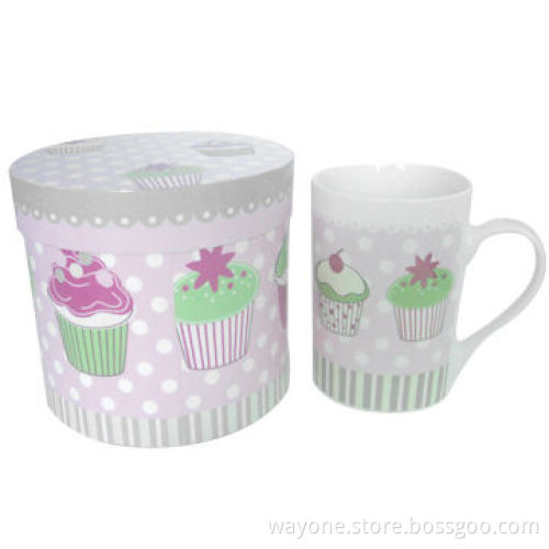 Beige Ceramic Mugs with Hat Box, Ideal for Gift Purposes, Microwave/Dishwasher/Food Safe